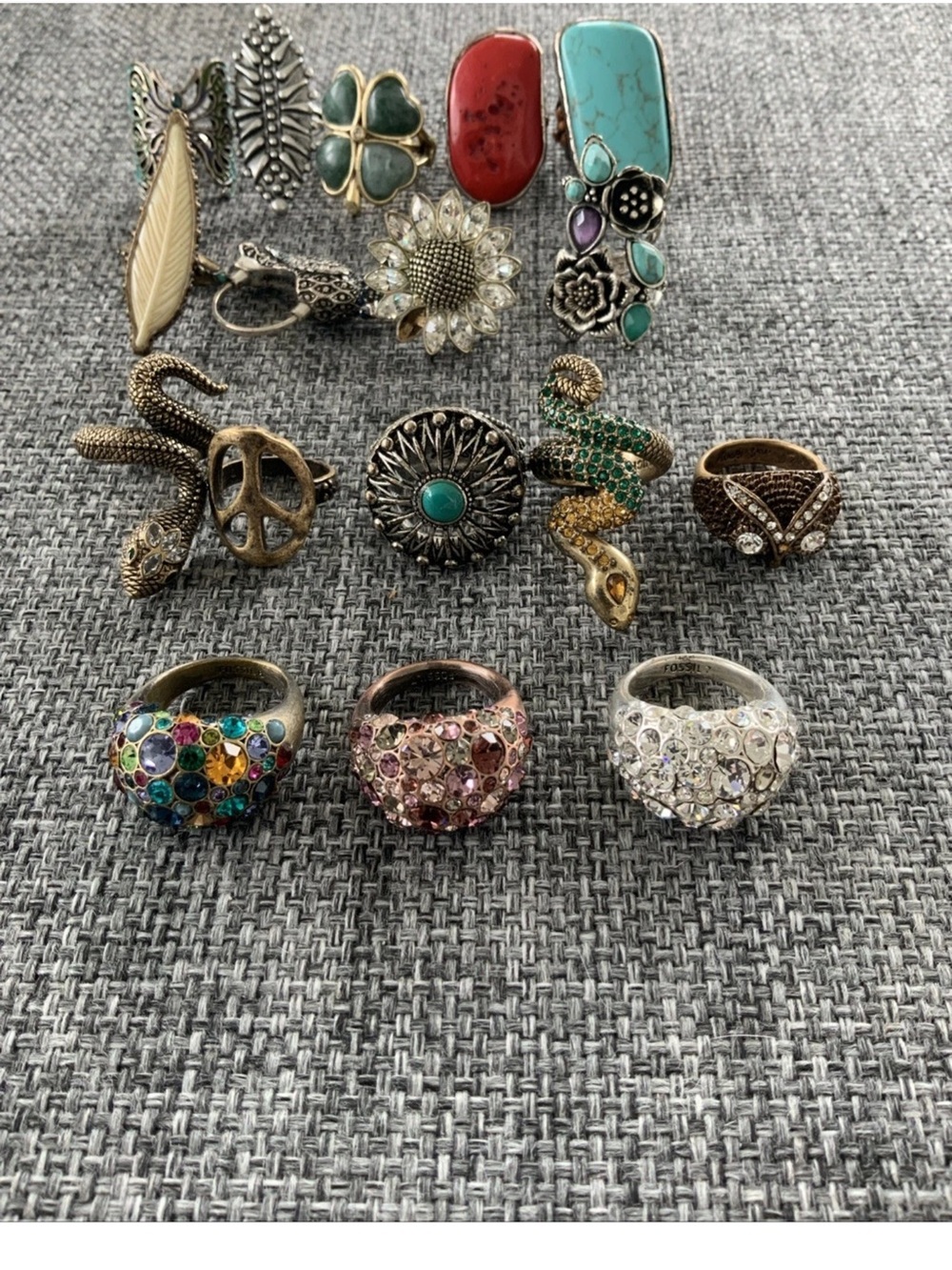 Unique Ring Lot of 17 - Lucky Brand, Fossil & More - Size 6&7